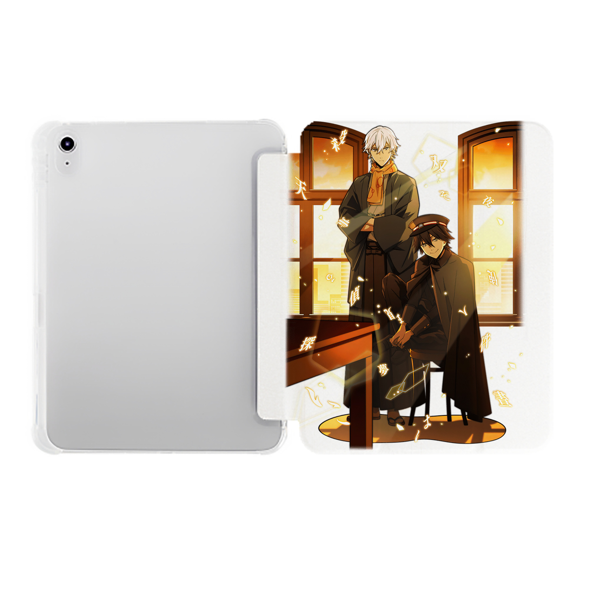 （画像用） 文豪ストレイドッグス Bungo Stray Dogs IPad ケース ペン収納付き 三つ折りスタンド PUレザー×シリコン 対応機種9.5/10.5/10.9インチ
